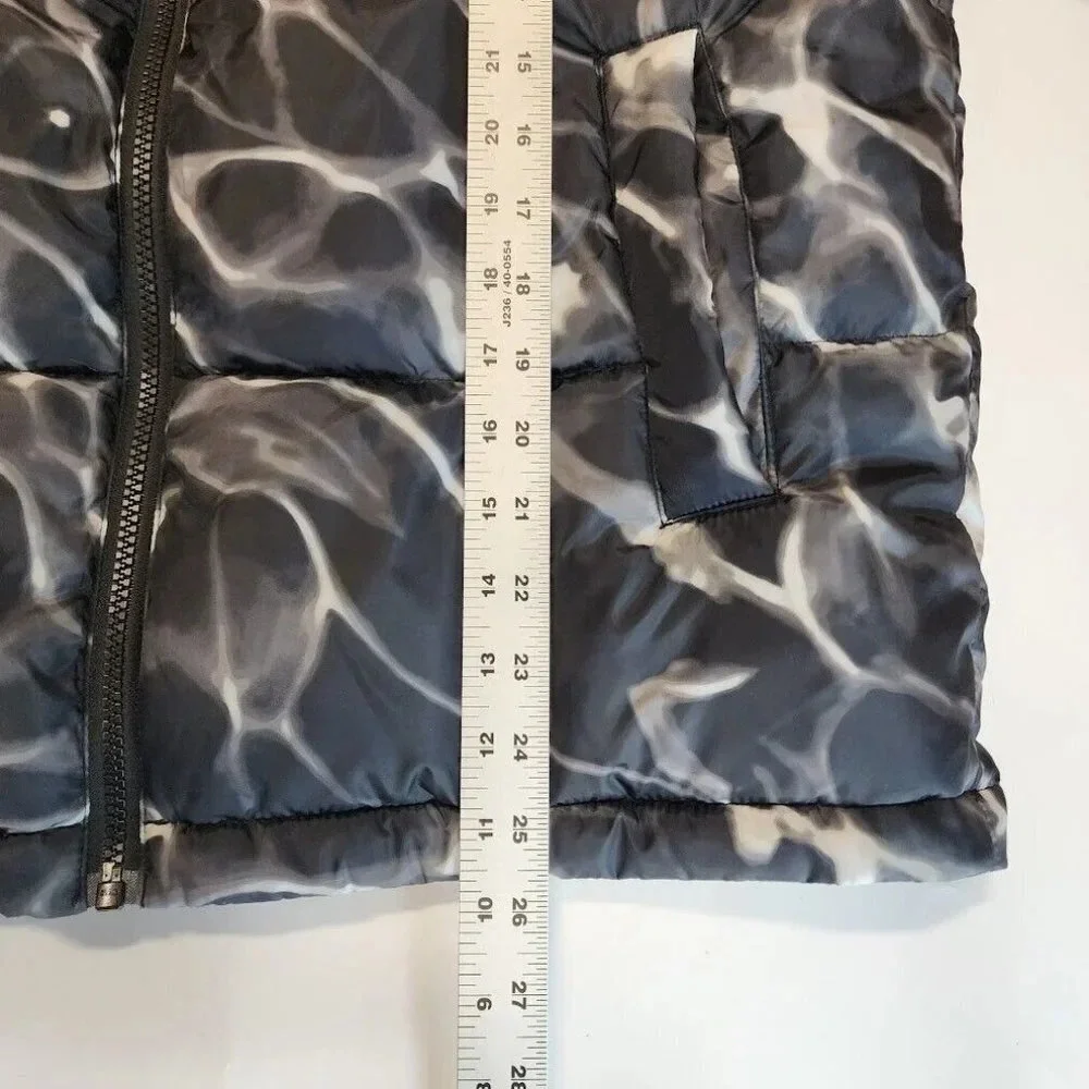 BP Nordstrom Black White Pool Ripple Puffer Warm Oversized Jacket Size XS‎ NWT